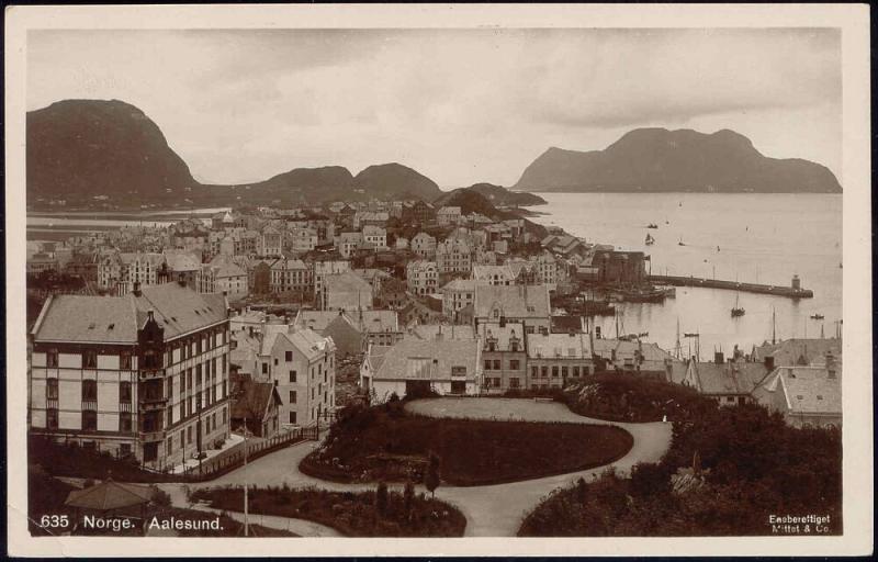 norway norge, AALESUND ÅLESUND, Partial View, Harbour (1930s) RPPC