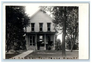 1912 The Newton Residence Alden New York NY RPPC Photo Posted Antique Postcard