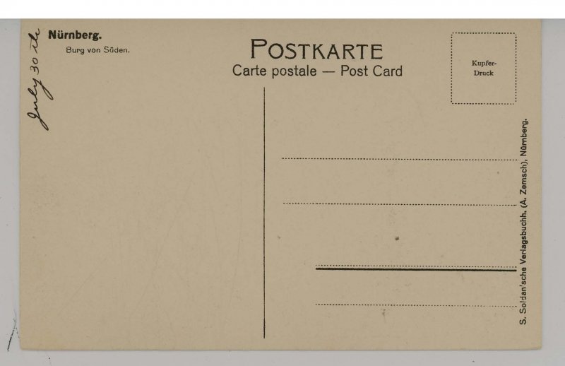 Germany - Nurnberg.  Castle, South View