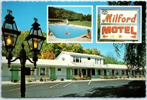 Postcard - Milford Motel - Milford, Pennsylvania