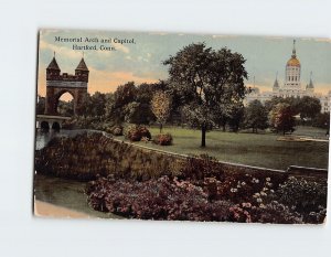 M-150594 Memorial Arch and Capitol Hartford Connecticut USA