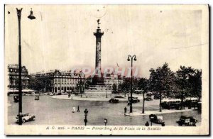 Old Postcard Paris Panorama Place de la Bastille