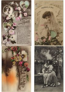 LADIES ROMANTIC GLAMOUR 1000 REAL PHOTO Vintage Postcards (Part 2.) (L2958)