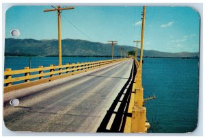 c1960s Lake Pend Oreille Longest Wooden Bridge Scene Sandpoint Idaho ID Postcard