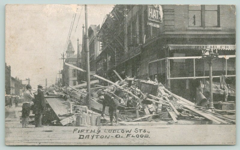 Dayton OH~Manos Gerard Hat Shop~Buehler~Damage After Easter Floods~1913