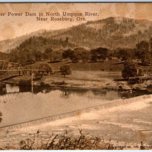 c1910s Roseburg OR Winchester Power Plant Hydroelectric Dam Umpqua River PC A137