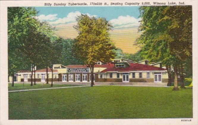 Indiana Winona Lake Billy Holiday Tabernacle Curteich