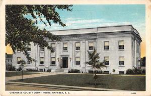 Gaffney South Carolina birds eye view Cherokee Co Court House antique pc Z22577