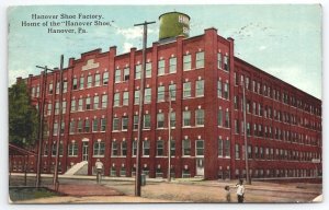 Hanover PA Hanover Shoe Factory 1914 To Yeagertown Pennsylvania Postcard R21