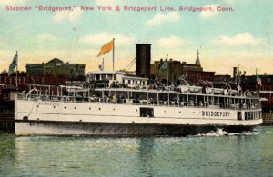 Steamer Steam Ship Bridgeport CT Connecticut Postcard