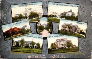 Postcard Multiple Views of North Dakota A.C. in Fargo, North Dakota~137741