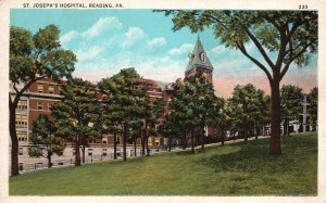 Saint Joesph's Hospital Pine Trees & Grounds View Reading Pennsylvania Postcard