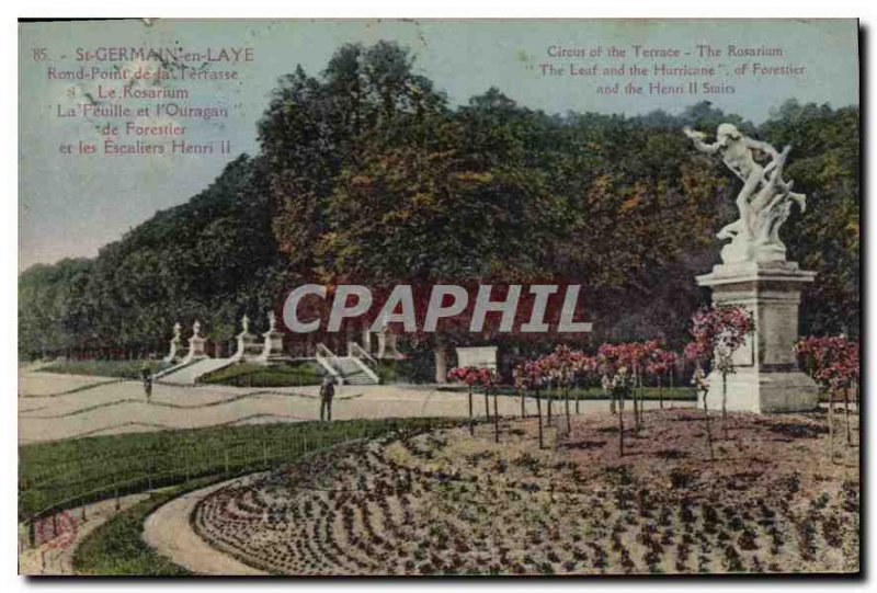 Old Postcard Saint Germain en Laye Rond Point de la Terrasse the Rosarium Lea...