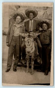 RPPC STUDIO PHOTO from MEXICO - GRINGOS w/ BIG HATS c1940s  Postcard