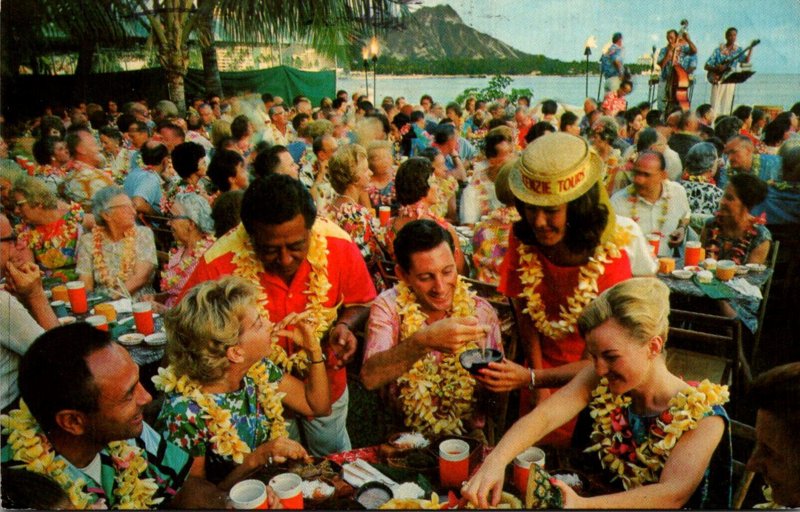 Hawaii Waikiki Beach Mackenzie Tours Luau 1969