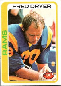 1978 Topps Football Card Fred Dryer Los Angeles Rams sk7382