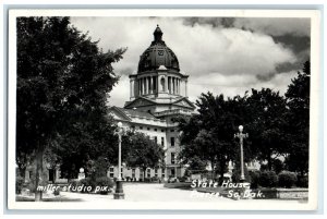 c1940's State House Pierre South Dakota SD Miller RPPC Photo Vintage Postcard