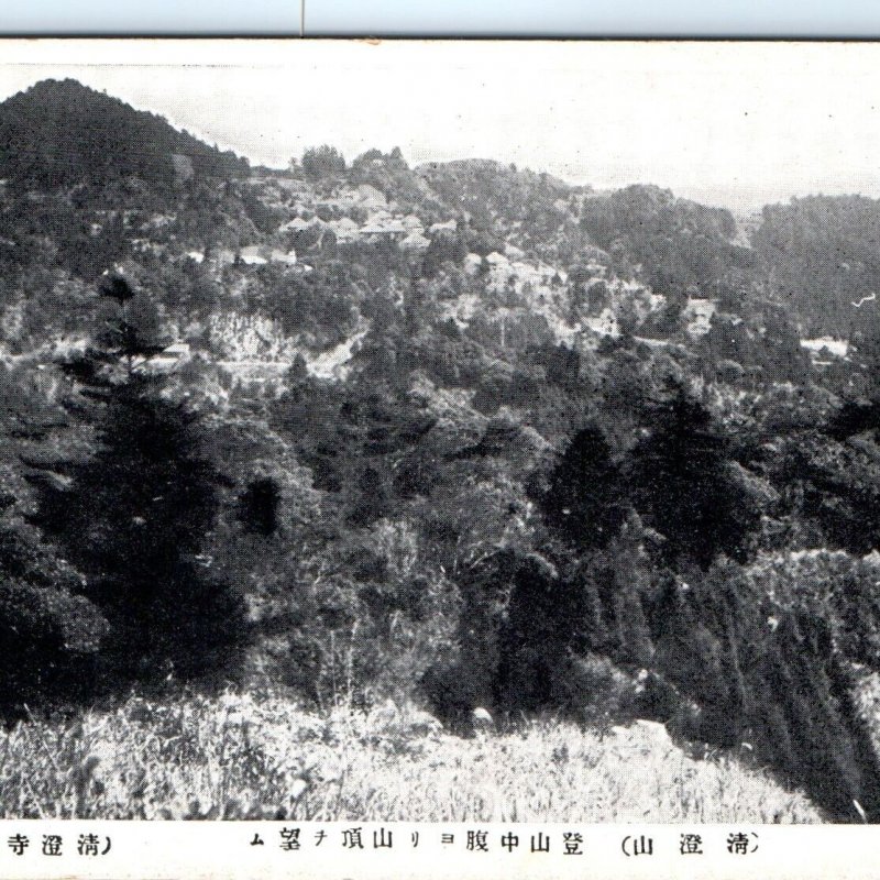 c1930s Mt. Kiyosumi Seichoji Temple Litho Photo Postcard Mountain Vtg A65