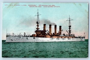 US Armored Cruiser Tennessee Postcard 750 Officers And Men US Navy Ship c1910's