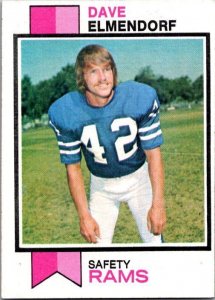 1973 Topps Football Card Dave Elmendorf Los Angeles Rams sk2558