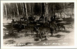 RPPC Flagg Deer Yard, Port Wing WI Vintage Postcard P32