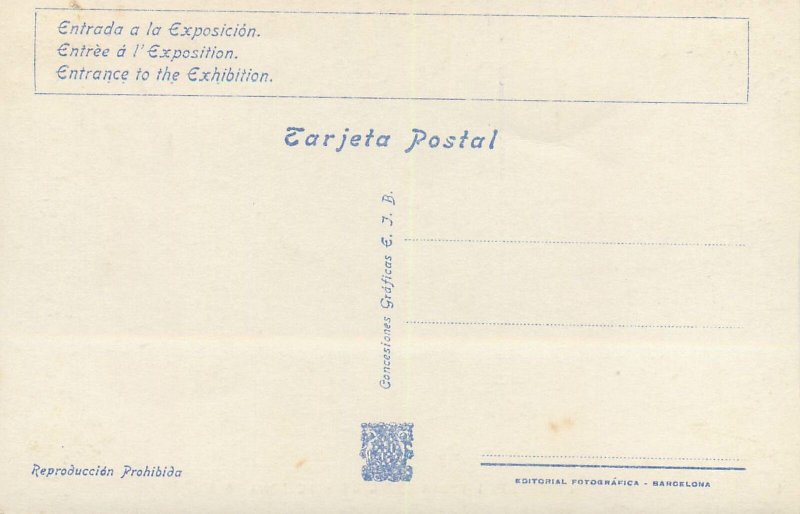 Postcard exhibitions Exposicion internacional Barcelona 1929 expo entrance