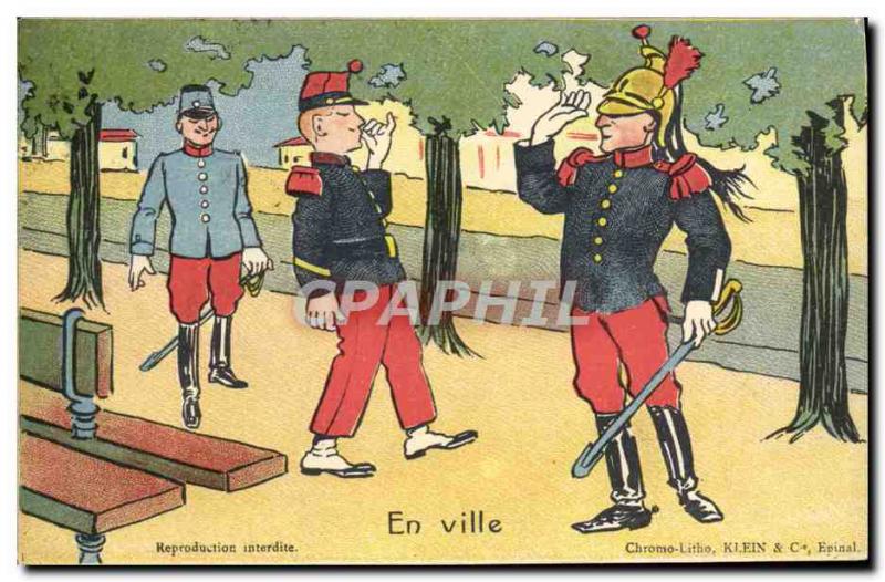 Old Postcard Fantasy Militaria City