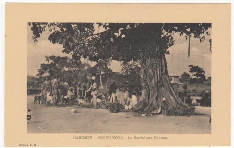 Benin; Dahomey, Porto Novo, Le Marche Aux Montons PPC, By ER, Unused, c 1920's