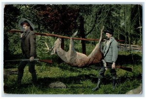 c1910's Deer Hunting In The Adirondacks New York NY Posted Antique Postcard