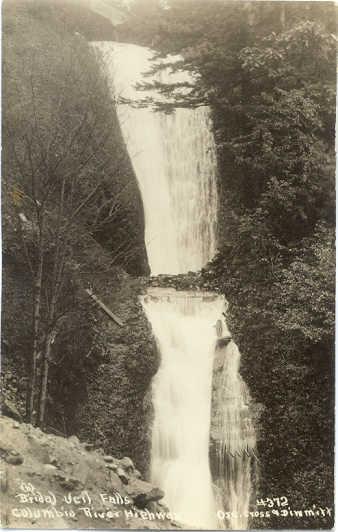 RPPC Bridal Veil falls, Columbia River Highway, Oregon, AZO 1910-1930