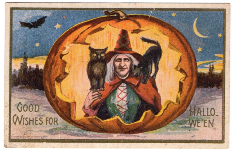 Good Wishes For Hallowe-en - Reproduction