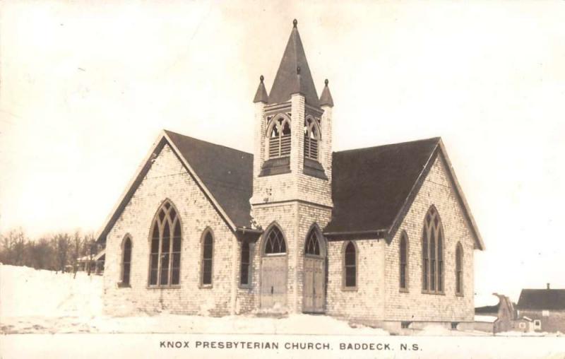 Baddeck Nova Scotia Canada view of Knox Presbyterian Church real photo pc Z28638