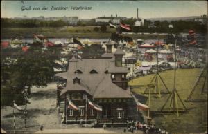 Gruss Von der Dresdner Vogelwiese Dresden Amusement Park c1910 Postcard