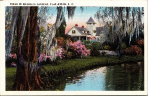 Scene Magnolia Gardens WB Postcard UNP VTG Tichnor Unused Vintage 