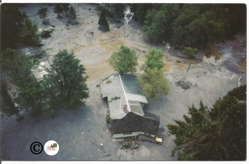 Mount St. Helens Home on the Toutle River falls Victim to Flood Debris Disaster