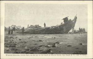 Shipwreck Ship Wreck Schooner Lizzie Carr Rye Beach NH 1905 Postcard #1