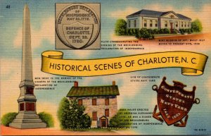 North Carolina Charlotte Historical Scenes Multi View Curteich