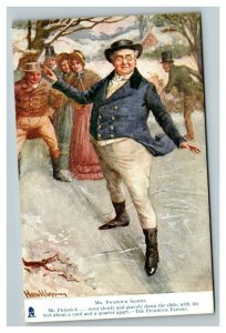 Vintage 1908 Tuck's Art Series Postcard Charles Dicken's Mr. Pickwick Slides