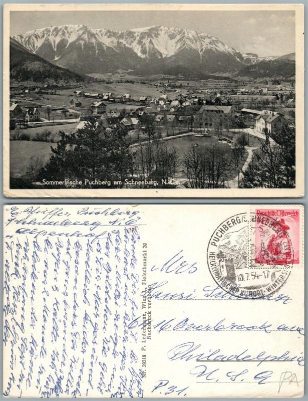 PUCHBERG AM SCHNEEBERG AUSTRIA VINTAGE REAL PHOTO POSTCARD RPPC w/ stamp