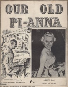 Our Old Pi-Anna Penny Nicholls Worn 1940s Sheet Music