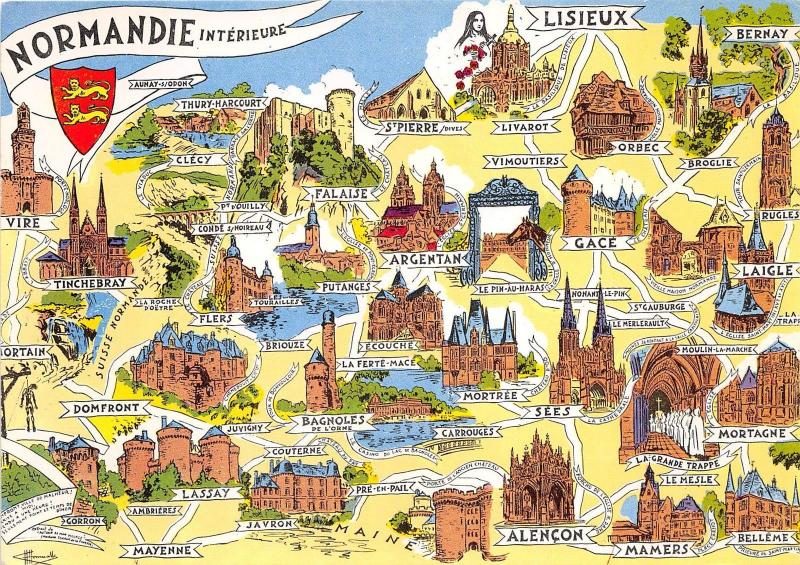 BR26896 Normandie interieure Normandie map cartes geographiques France