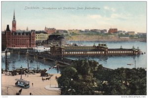 STOCKHOLM, Sweden, 1900-1910's; Jarnvagsbron Och Stockholms Stads Badinrattning