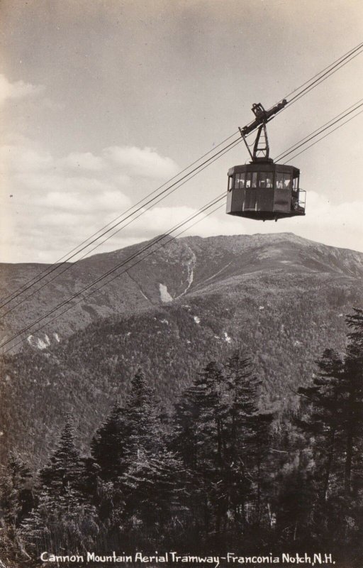 New Hampshire Franconia Notch Cannon Mountain Aerial Tramway Real Photo sk1609