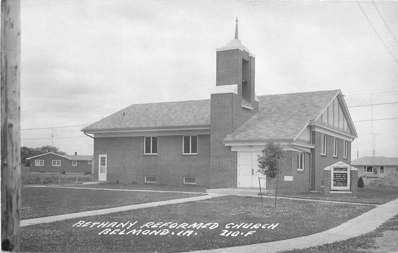 Belmond Iowa RPPC Photo Postcard 210-F Bethany Reformed Church 20-5222