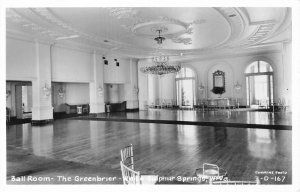 WHITE SULPHUR SPRINGS WV~THE GREENBRIER BALL ROOM~REAL PHOTO POSTCARD