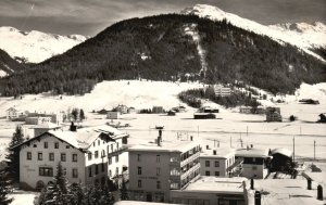 Vintage Postcard Davos Dorf Gegen Pischahorn Und Buhlenberg Germany RPPC Photo