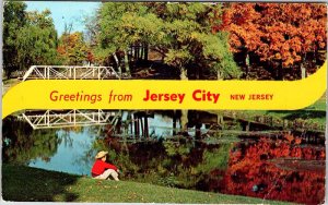 Postcard BRIDGE SCENE Jersey City New Jersey NJ AK8765