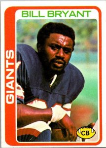 1978 Topps Football Card Bill Bryant New York Giants sk7269