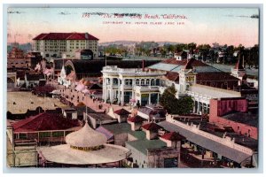 1912 Aerial View The Pike Buildings Tower Long Beach California Antique Postcard