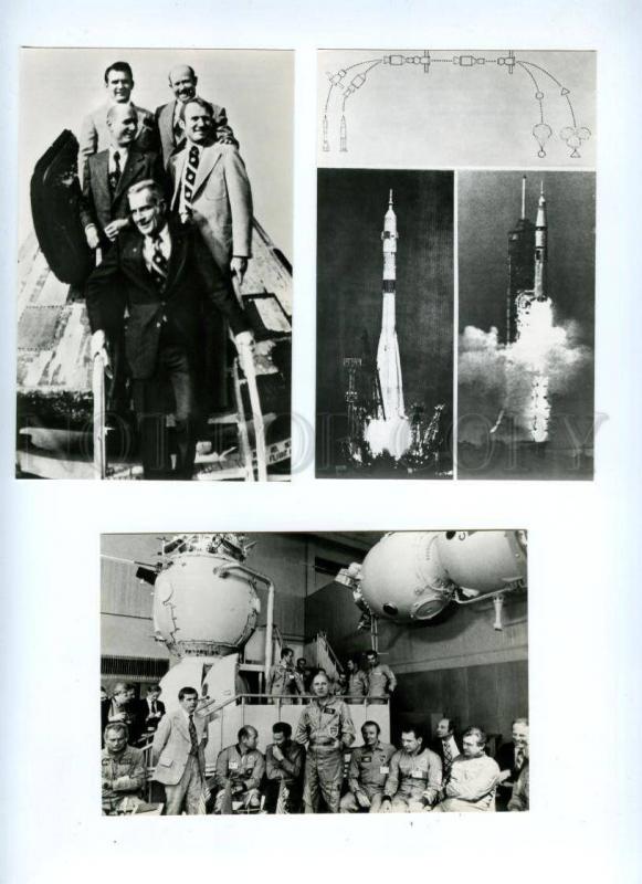 133540 USSR SPACE PROPAGANDA ApolloSoyuz SET of 15 old PHOTO